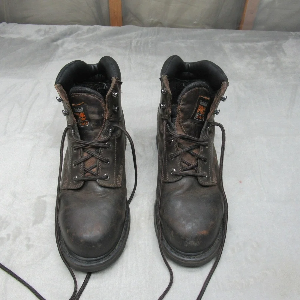 Timberland PRO‎ Mens Boots 9M Brown Leather Pit Boss Composite Toe Work Logger